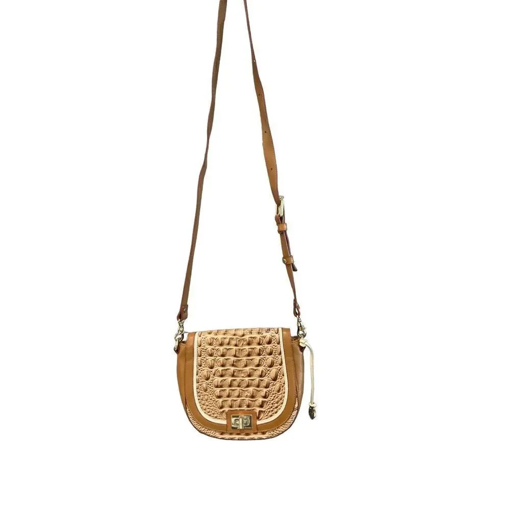 Brahmin Women's Brown Croc Embossed Crossbody Bag